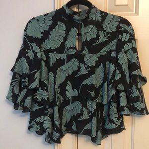 Cinq a Sept Silk Ruffle Layered Blouse